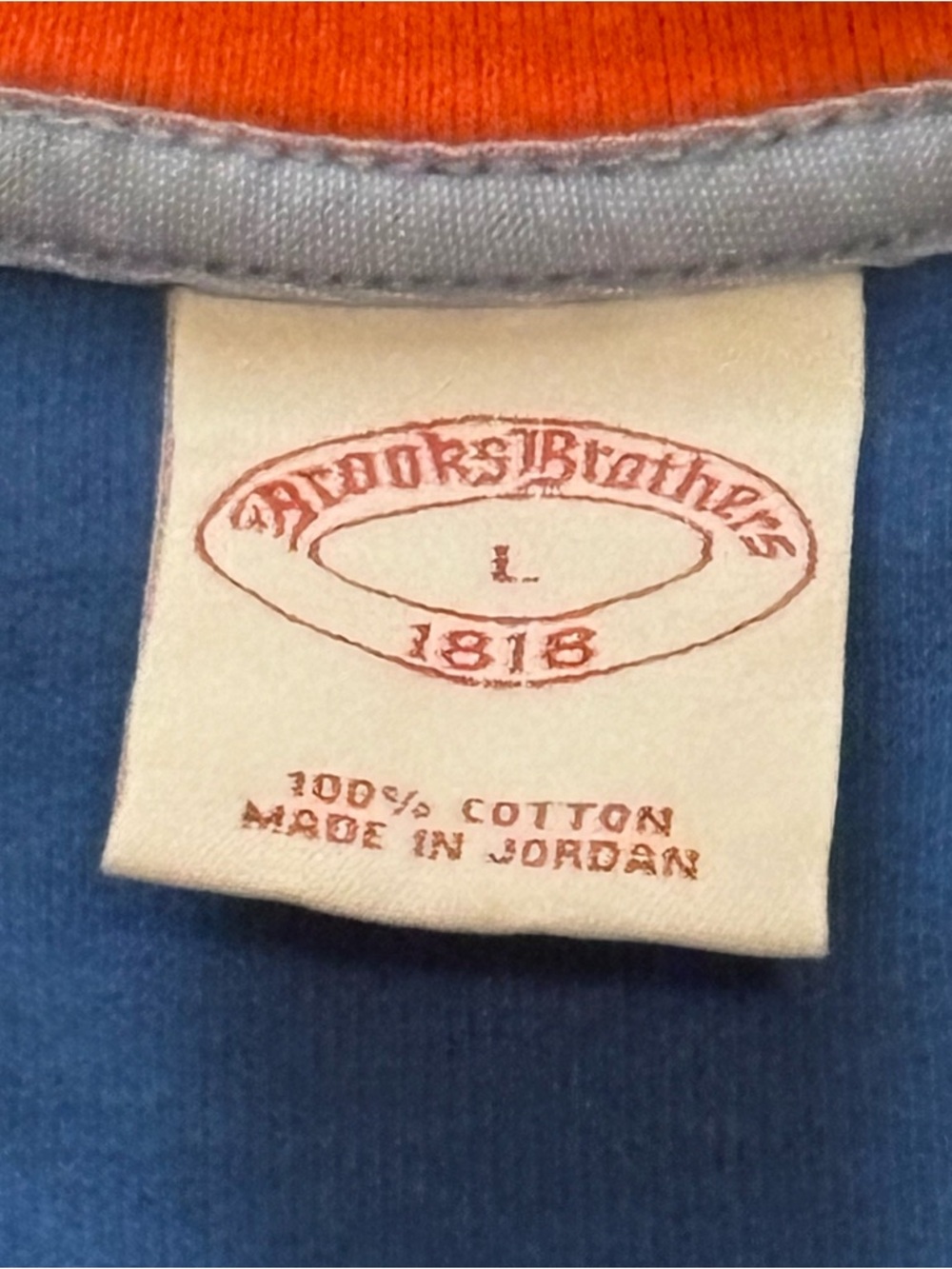 Brooks Brothers 1818 Contrast Collar Quarter‑Zip Pullover – Men’s L